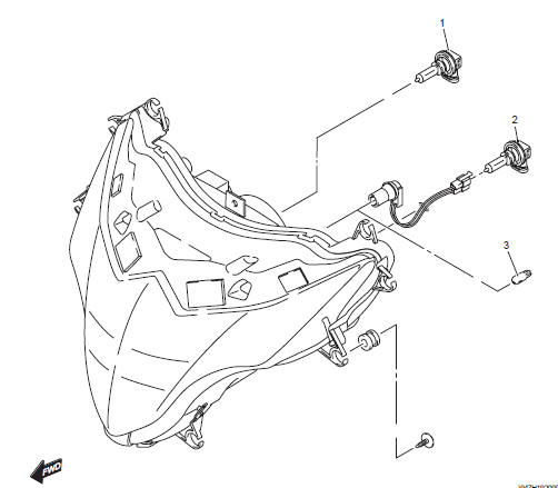 Suzuki GSX-R. Headlight components 
