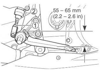 Suzuki GSX-R. Rear brake pedal adjustment
