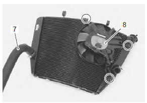 Suzuki GSX-R. Radiator / cooling fan motor removal and installation 