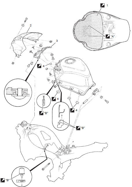 Suzuki GSX-R. Fuel tank construction 