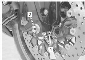 Suzuki GSX-R. Front wheel assembly removal and installation