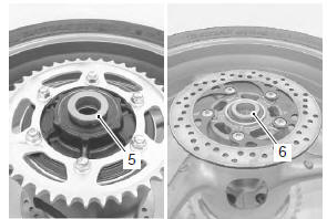 Suzuki GSX-R. Rear wheel assembly removal and installation