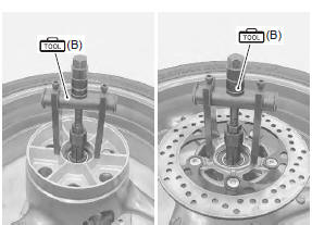 Suzuki GSX-R. Rear wheel dust seal / bearing removal and installation 