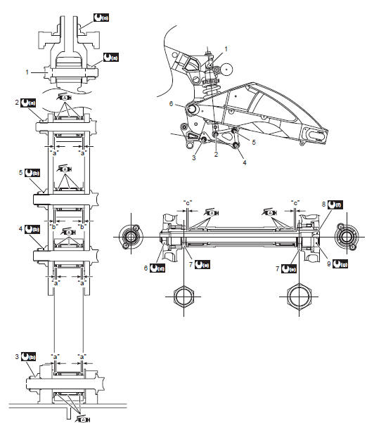 Suzuki GSX-R. Rear suspension assembly construction