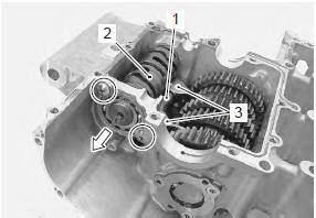 Suzuki GSX-R. Gearshift fork and gearshift cam