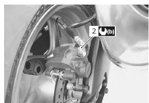 Suzuki GSX-R. Rear brake caliper removal and installation
