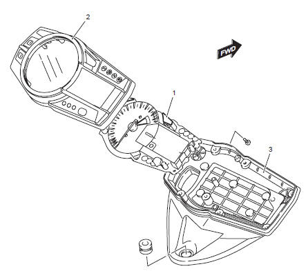 Suzuki GSX-R. Combination meter components 