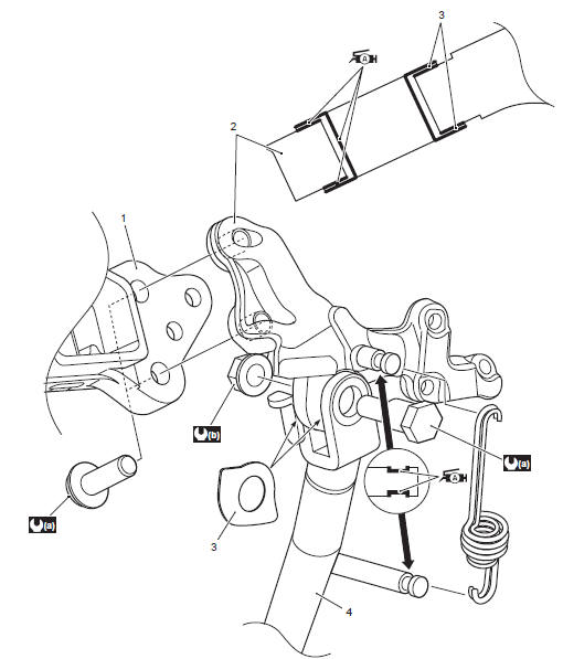 Suzuki GSX-R. Side-stand construction