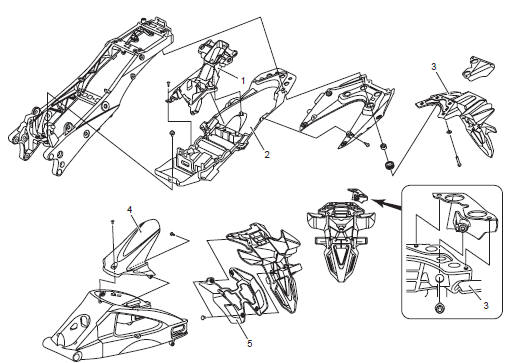 Suzuki GSX-R. Rear fender construction