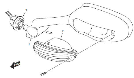 Suzuki GSX-R. Front turn signal light components 