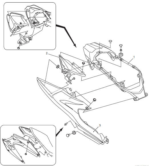 Suzuki GSX-R. Frame cover construction 