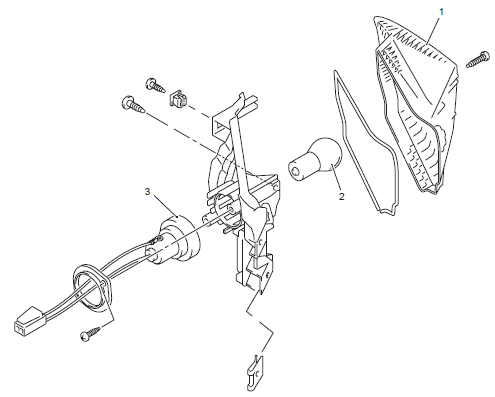 Suzuki GSX-R. Rear turn signal light components