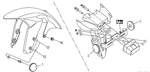 Suzuki GSX-R. Reflex reflector construction 