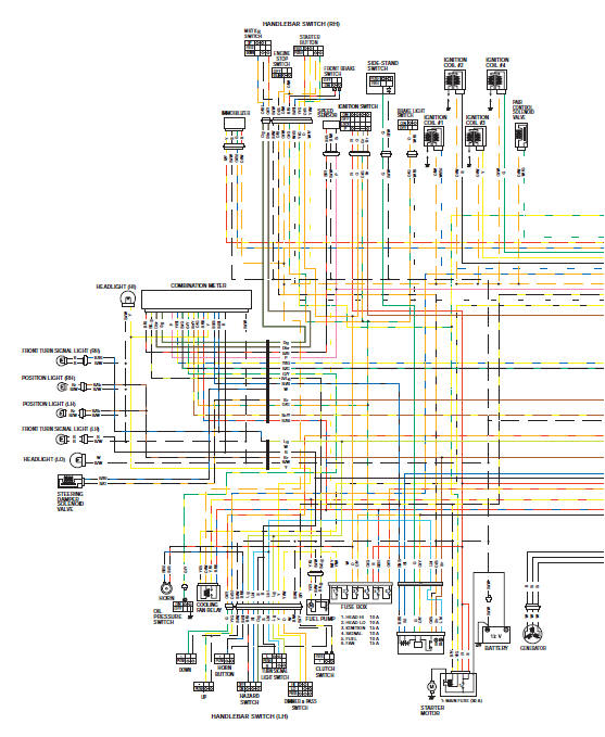 Suzuki GSX-R 1000 Service Manual: Wiring diagram - Schematic and routing  diagram - Wiring systems - Body and accessories  07 Gsxr 1000 Headlight Wiring Diagram    Suzuki GSX-R