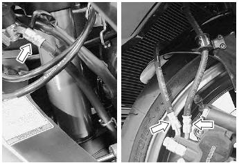 Suzuki GSX-R. Front and rear brake hose inspection