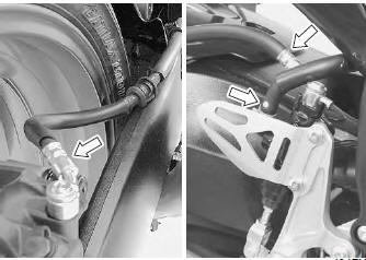 Suzuki GSX-R. Front and rear brake hose inspection