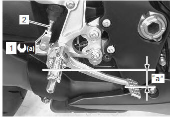 Suzuki GSX-R. Brake pedal height inspection and adjustment