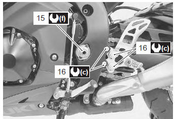 Suzuki GSX-R. Chassis bolt and nut inspection