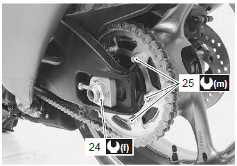 Suzuki GSX-R. Chassis bolt and nut inspection